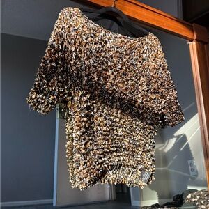 Vintage scrunched cheetah print top